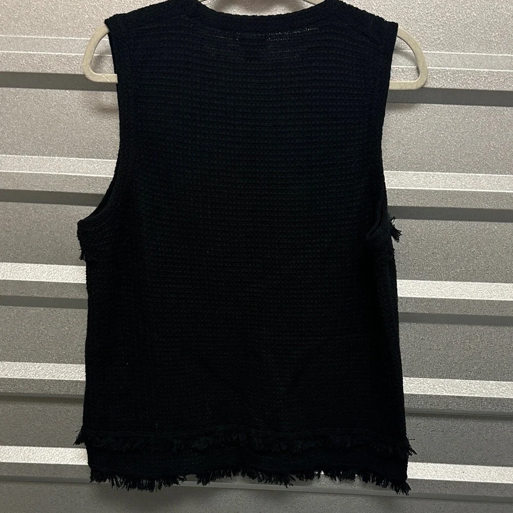 J. Crew Crochet Fringe‎ Sweater Tank Top Women XXL Office Contemporary Evening